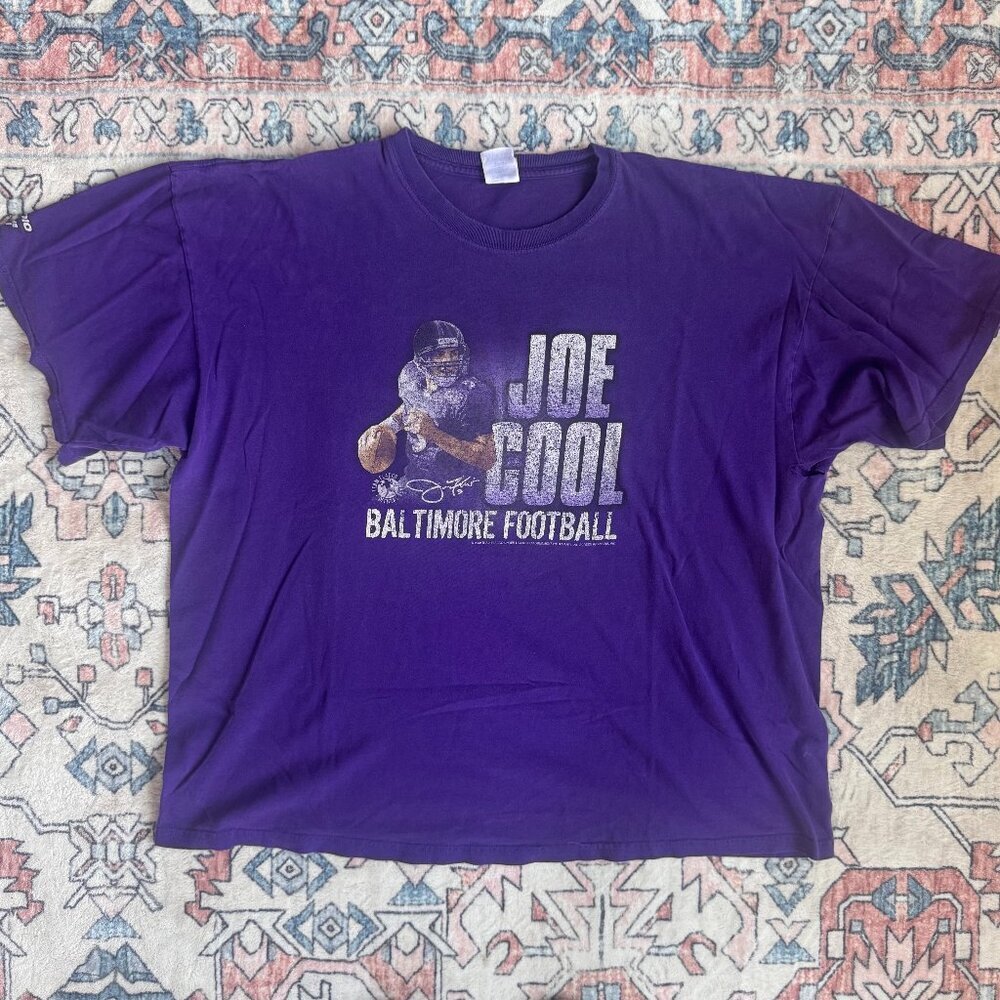 Vintage Y2K Baltimore Ravens Joe Flacco JOE COOL T-Shirt - size XXL BOXY